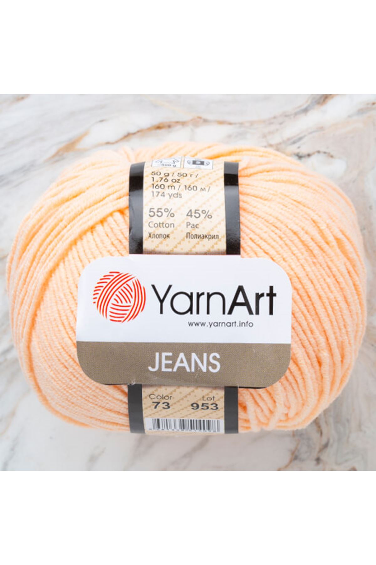 YarnArt Jeans Knitting Yarn, Solmon - 73 - Hobiumyarns
