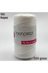 Oxford No:4 200 gram Simli Lurex Makrome - Beyaz 102 