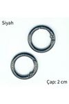 Metal Yaylı Çanta Halkası 2 cm - Siyah